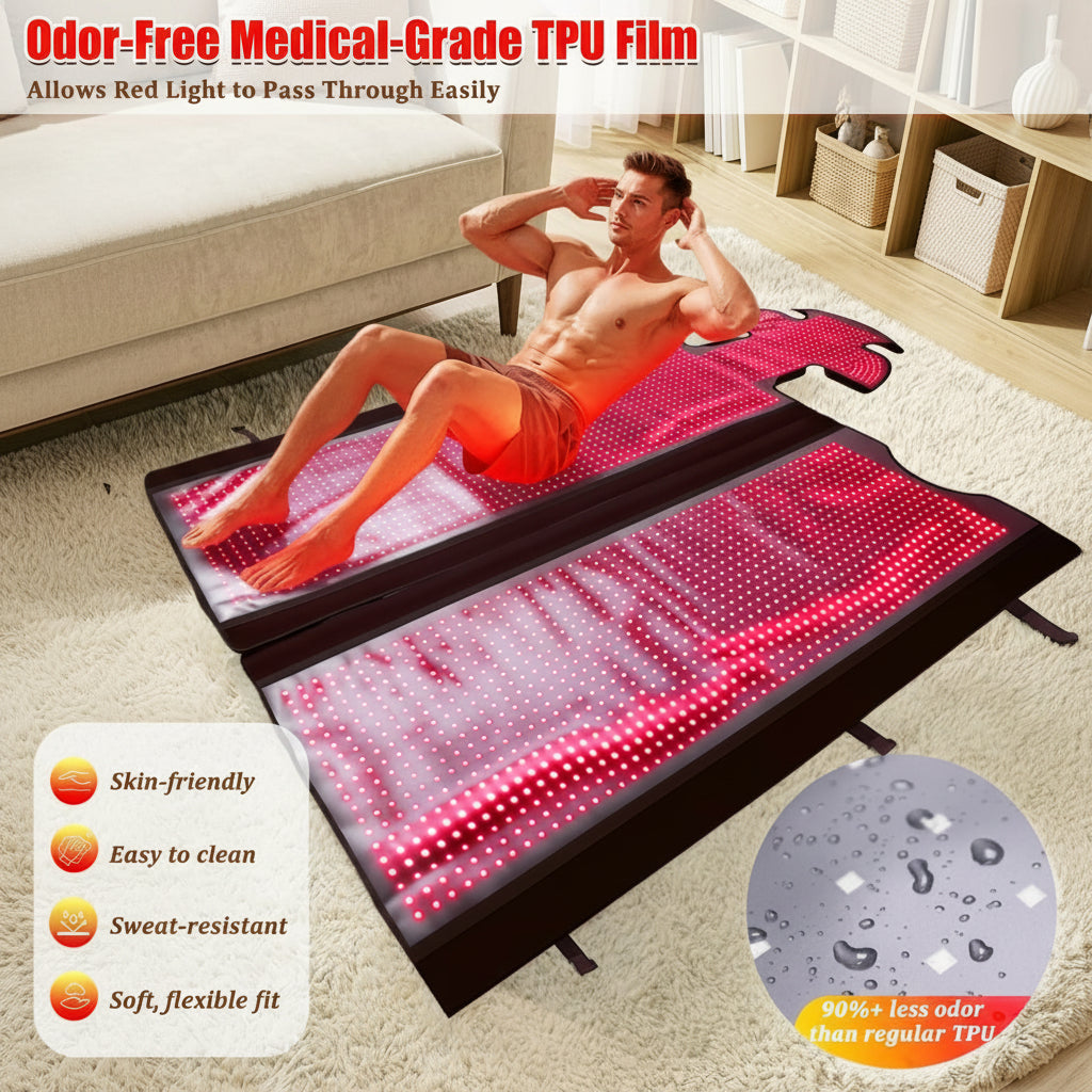 Red Light Therapy Mat for Full Body — 87.4"X33" Infrared Red Light Blanket with 2874 (660Nm & 850Nm) Leds for Home Use