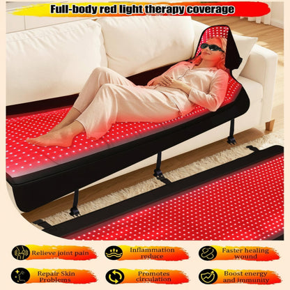 Red Light Therapy Mat for Full Body — 81"X33" Infrared Red Light Mat with 2,710 (660Nm & 850Nm) Leds for Home Use