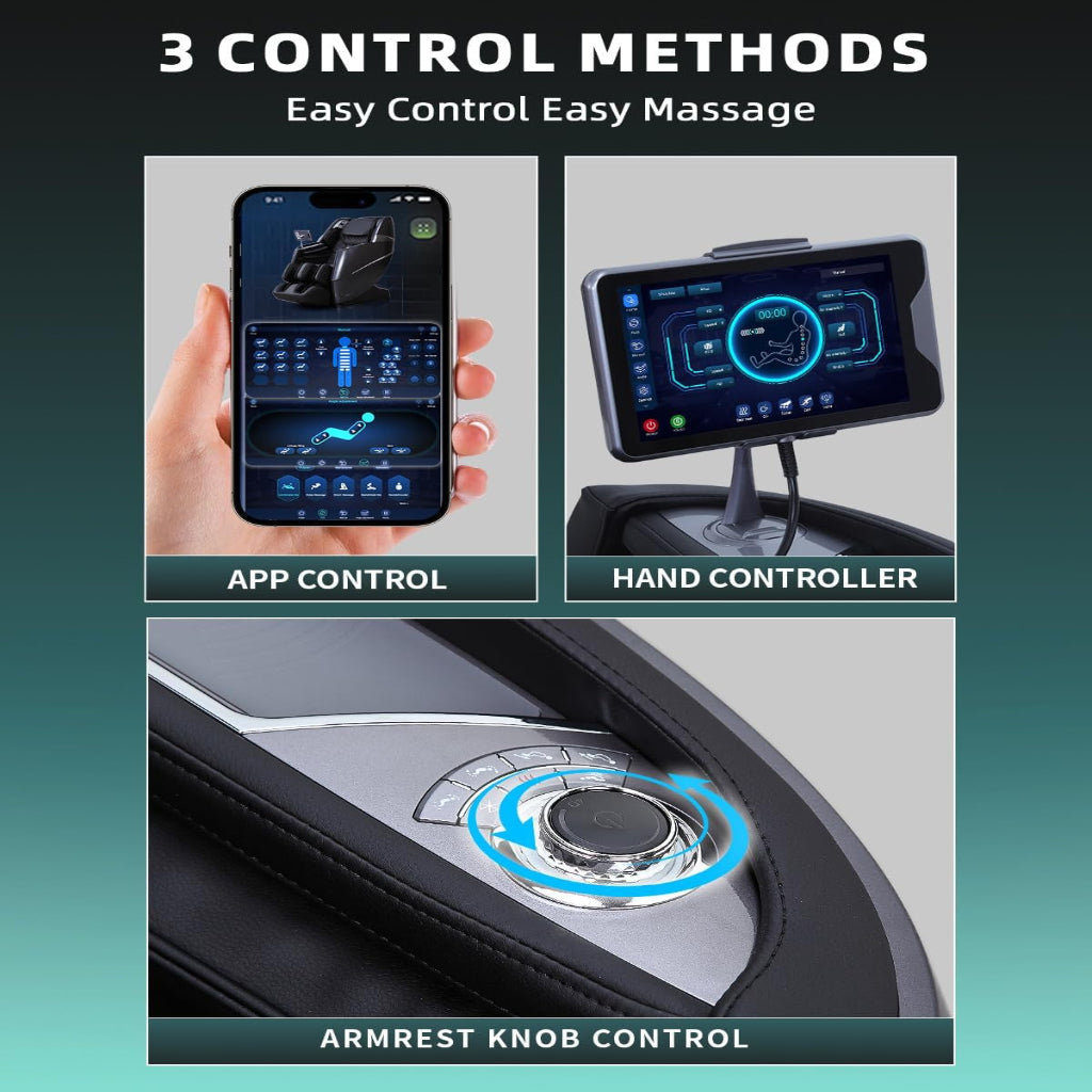 Massage Chair Full Body, 4D Zero Gravity Massage Chairs, 20 Auto Modes, 11 Massage Technique, 40 Airbags Shiatsu Massage, APP Control with Hifi Bluetooth Speaker Black