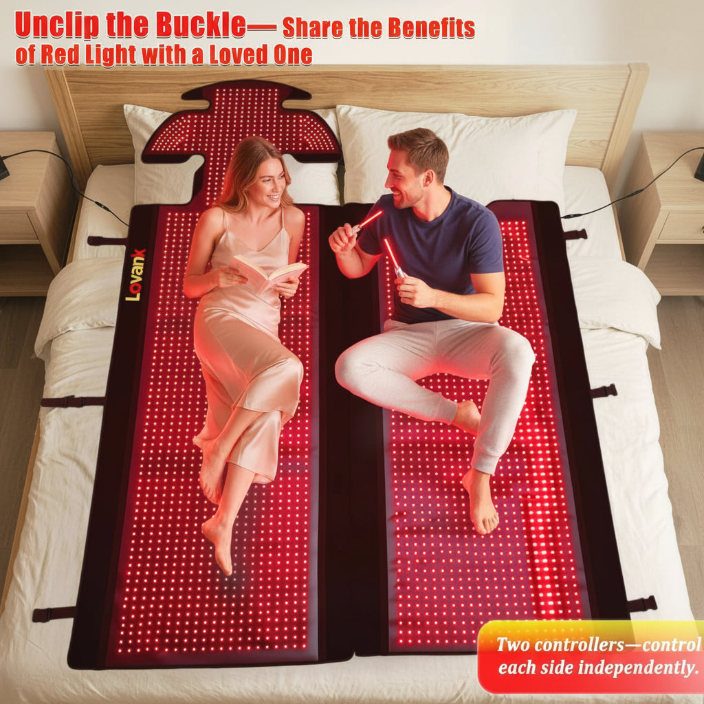 Red Light Therapy Mat for Full Body — 87.4"X33" Infrared Red Light Blanket with 2874 (660Nm & 850Nm) Leds for Home Use