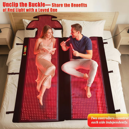 Red Light Therapy Mat for Full Body — 87.4"X33" Infrared Red Light Blanket with 2874 (660Nm & 850Nm) Leds for Home Use