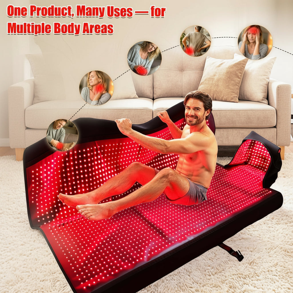 Red Light Therapy Mat for Full Body — 87.4"X33" Infrared Red Light Blanket with 2874 (660Nm & 850Nm) Leds for Home Use