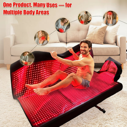 Red Light Therapy Mat for Full Body — 87.4"X33" Infrared Red Light Blanket with 2874 (660Nm & 850Nm) Leds for Home Use